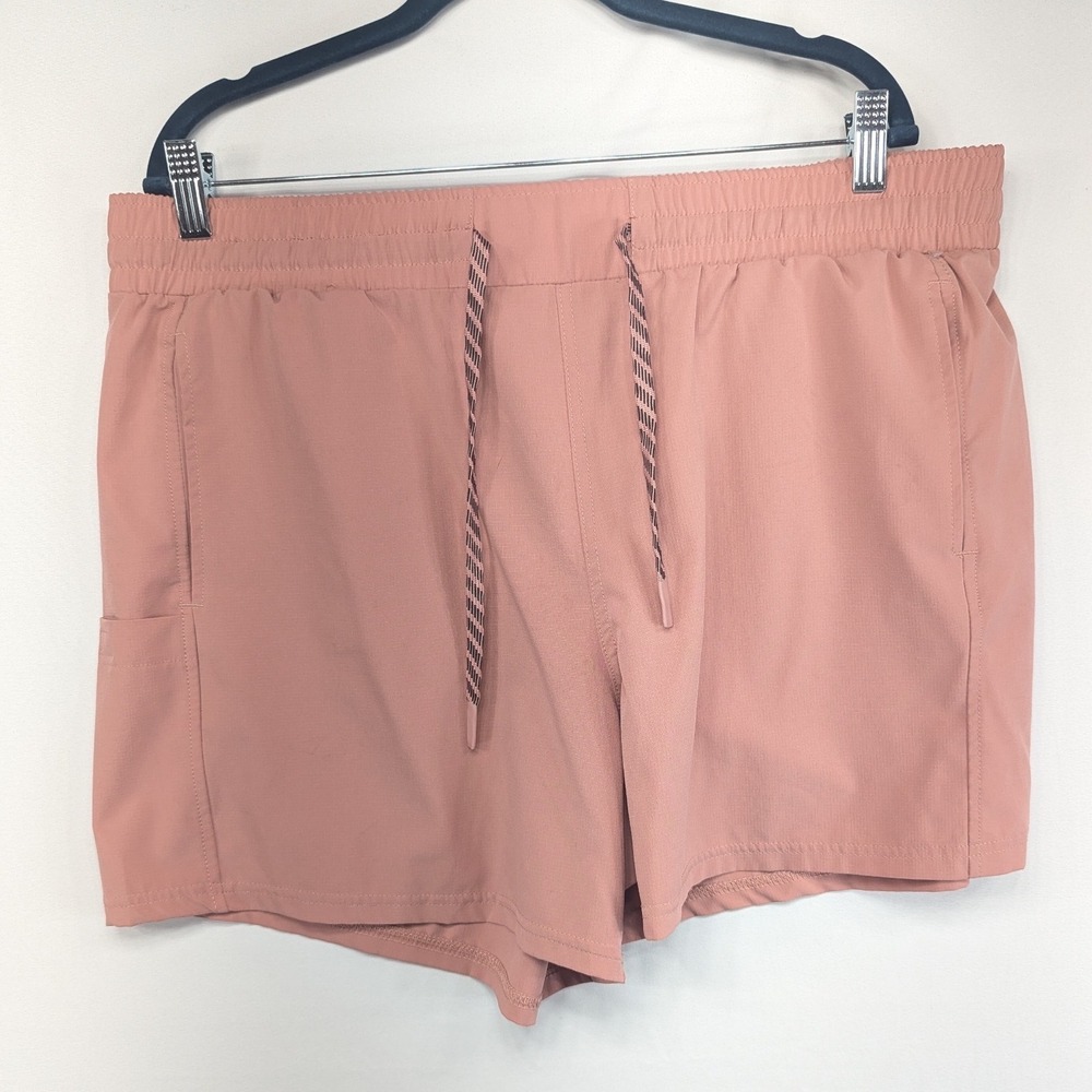 Pacific Trail Mens XL Coral Pink Ripstop Hiking Active Shorts Elastic Waist